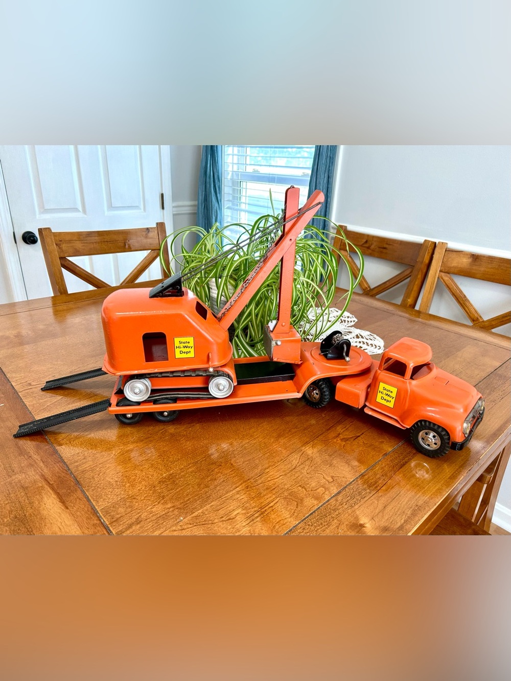 Vintage 1950’s tonka toys state hi-way dept truck cab/trailer/steam shovel crane